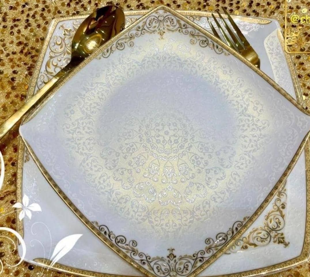 سرویس چینی پردیس ۶ نفره طرح دنیا طلایی